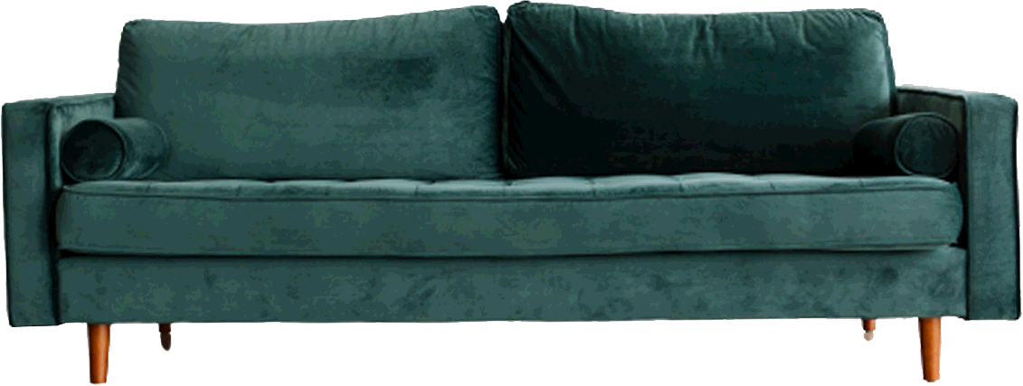 green sofa